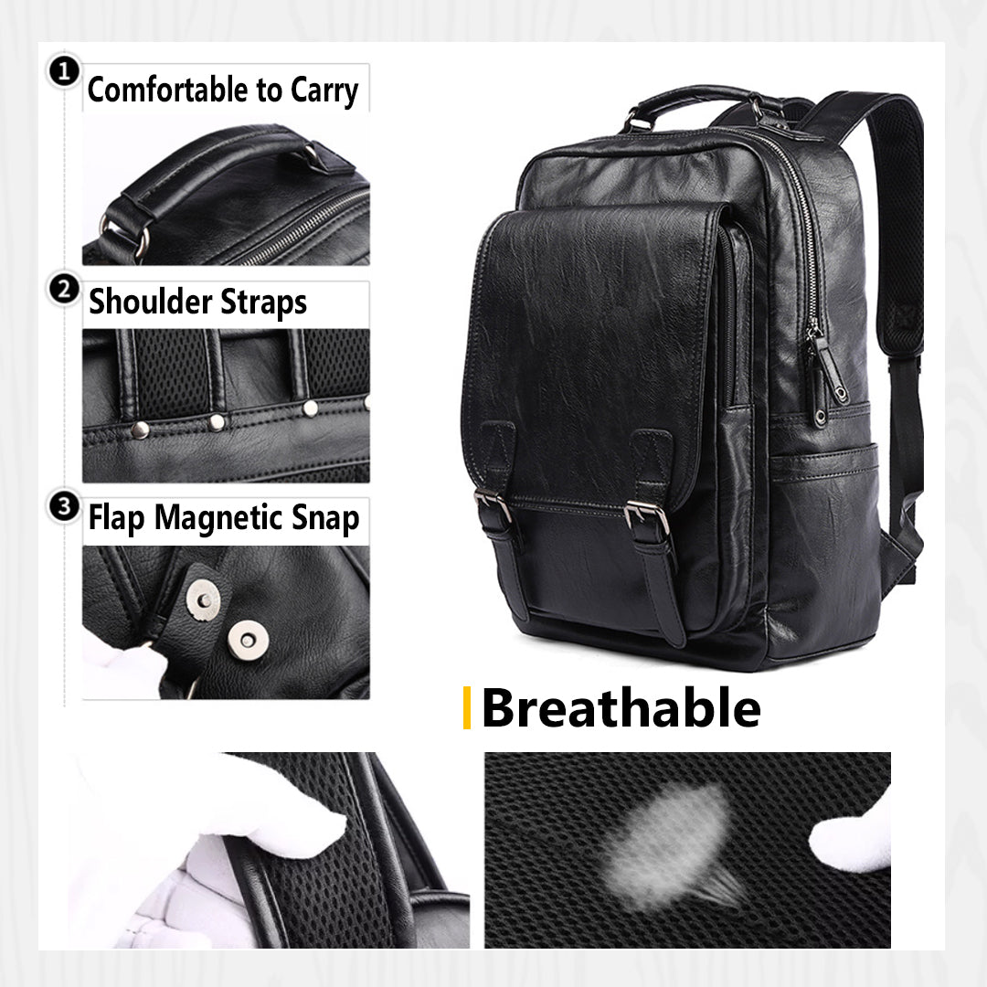 WALKENT 15.6" Vegan Leather Laptop Bag - Model Snug